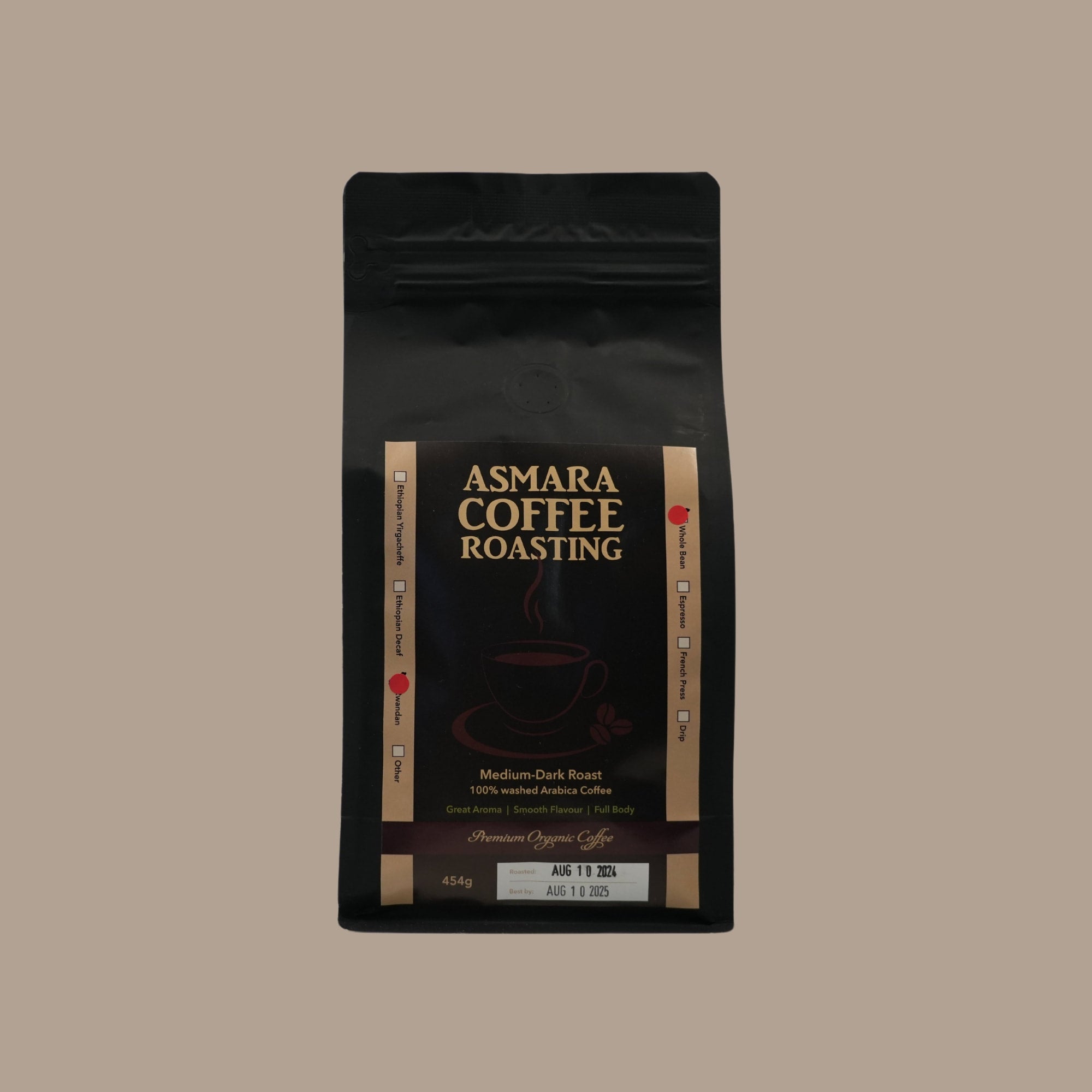 Ethiopian Sidamo Decaf Coffee Beans | Asmara Coffee House
